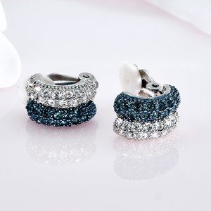 CARUCCI Rhinestone Vintage Clip On Earrings